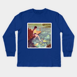 Pond Girl Kids Long Sleeve T-Shirt